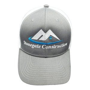 Stonegate Construction Mesh Snapback Cap Trucker Baseball Hat Cobra Gray White